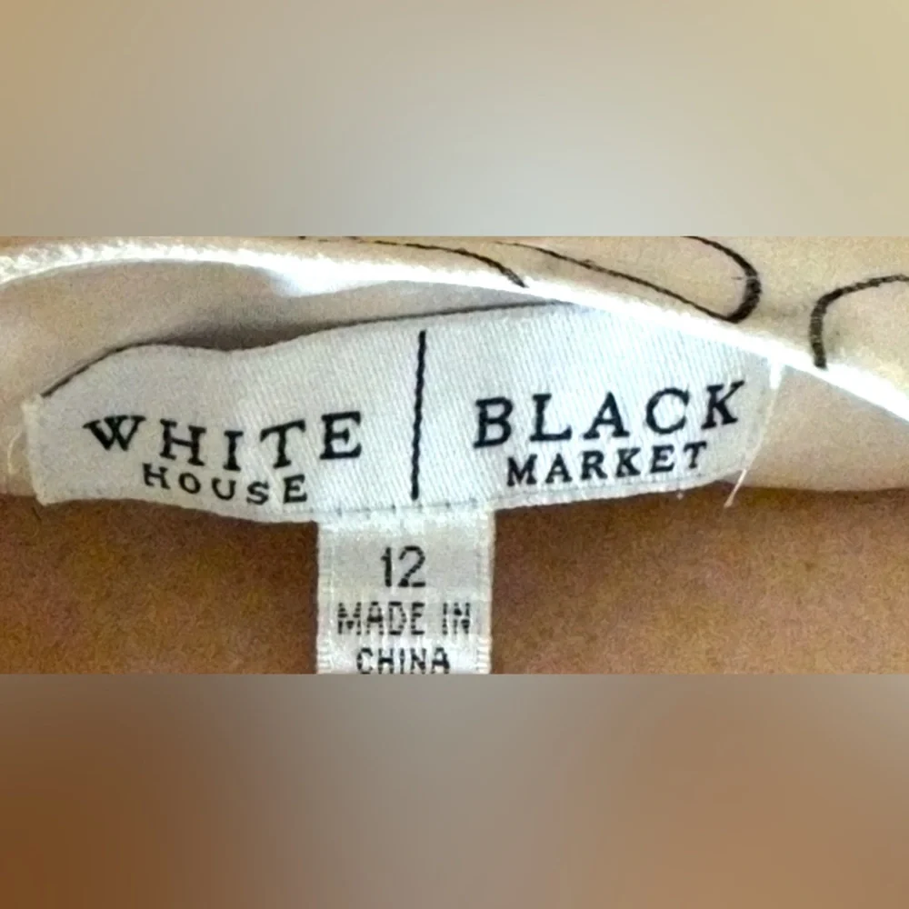 White House Black Market Ivory and Charcoal Floral Dress - Picture 2 of 11